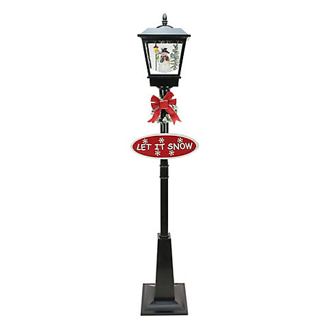 Northlight 70.75" Lighted Musical Snowman Vertical Snowing Christmas Street Lamp
