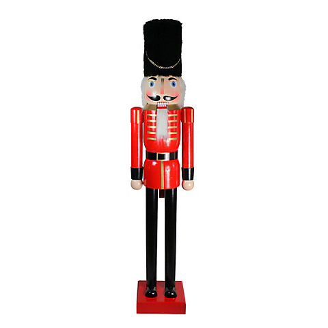 Northlight 6' Giant Commercial Size Wooden Christmas Nutcracker Soldier - Red and Black