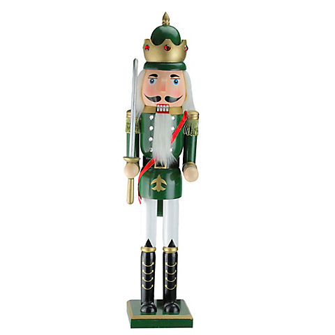 Northlight 24" Christmas Nutcracker King with Sword - Green and Gold