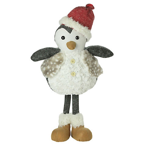 Northlight 24" Sitting Penguin with Beanie Santa Hat Christmas Figurine - Gray and White