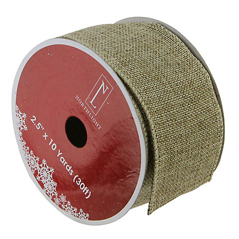 Northlight 2.5" x 10 Yards Christmas Wired Craft Ribbons, 12 pk. - Brown