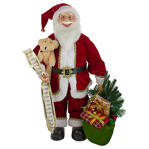 Northlight 2' Standing Santa Christmas Figure with Presents and a Naughty or Nice List