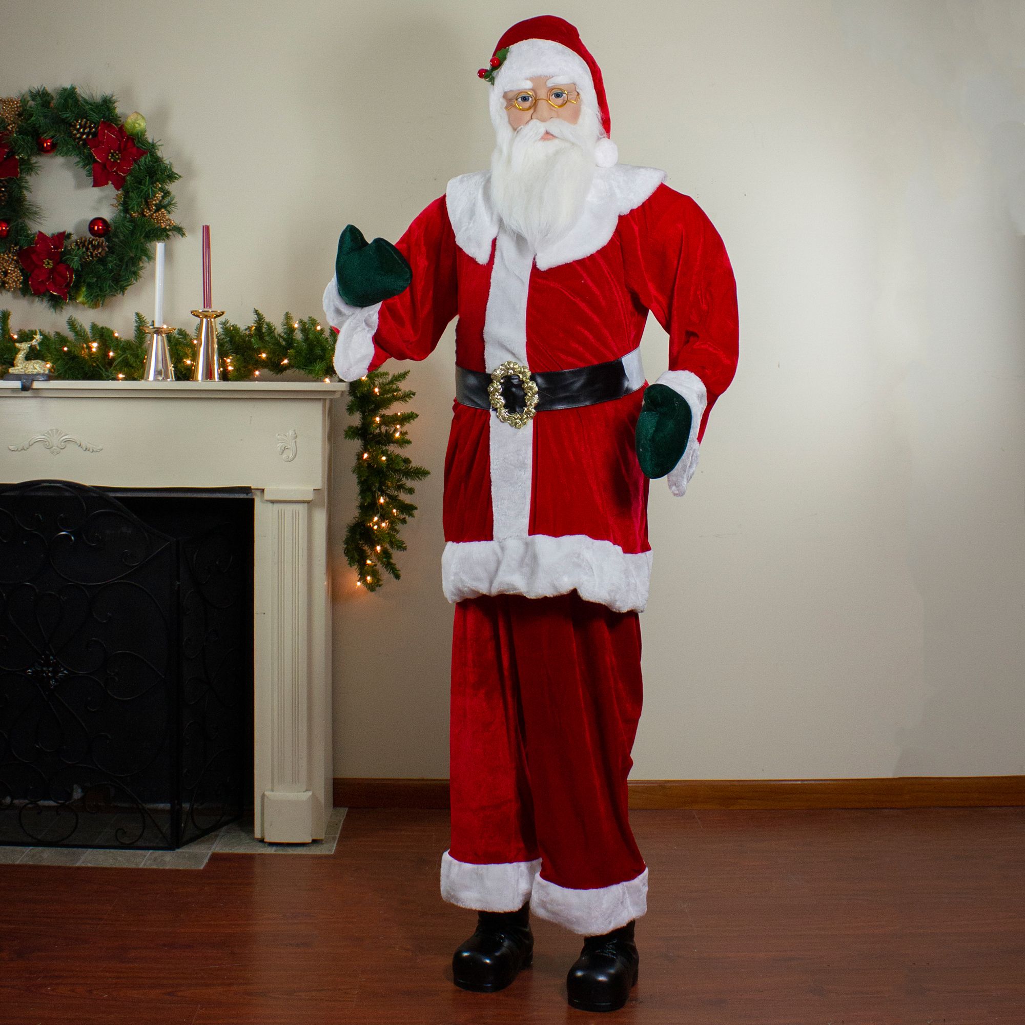 Northlight 6' Red Huge Life Size Plush Standing Santa Claus Christmas Decor