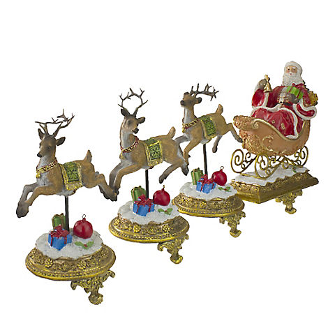Northlight 4-Pc. 9.5" Santa and Reindeer Christmas Stocking Holders