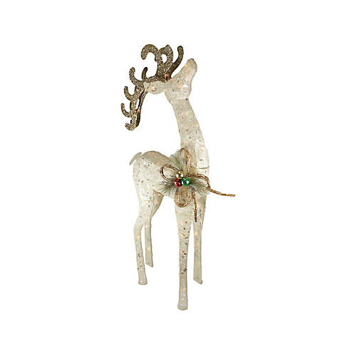 Northlight 46" Pre-Lit Reindeer Outdoor Christmas Decor - Brown and Ivory