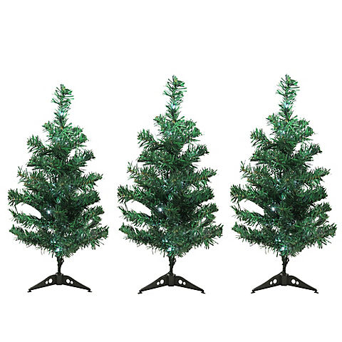 Northlight LED Lighted Christmas Tree Driveway and Pathway Markers, 3 pc. - Green
