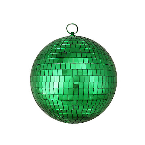 Northlight 8" Shiny Mirrored Disco Christmas Ball Ornament - Green