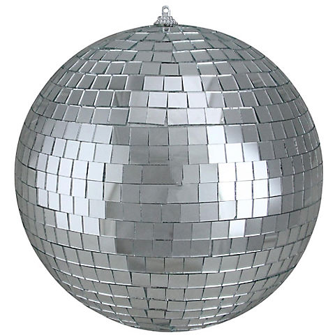 Northlight 8" Splendor Mirrored Glass Disco Ball Christmas Ornament - Shiny Silver