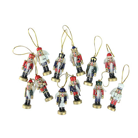 Northlight  3.25" Mini Christmas Nutcracker Ornaments, 12 ct. - Red and Blue