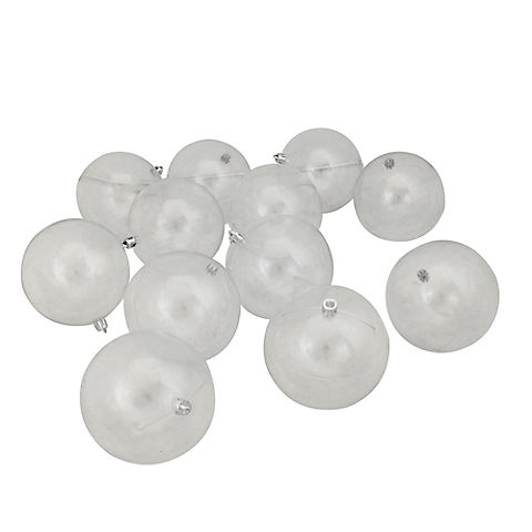 Northlight 4" Clear Shatterproof Shiny Christmas Ball Ornaments, 12 ct.