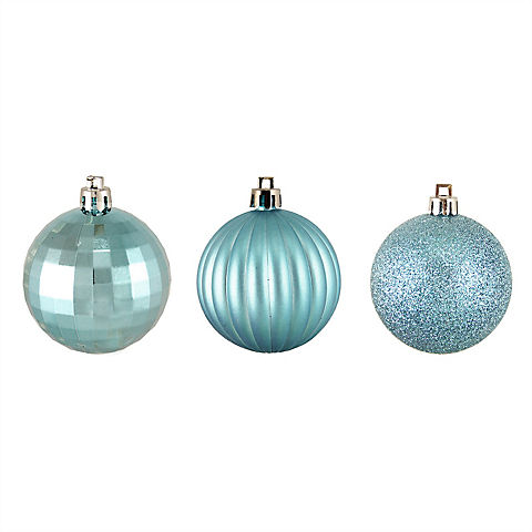 Northlight 2.5" Shatterproof 3-Finish Christmas Ball Ornaments, 100 ct. - Blue