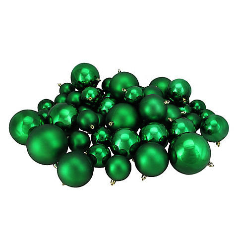 Northlight 4" Shatterproof 2-Finish Christmas Ball Ornaments, 50 ct. - Green