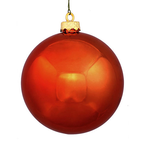 Northlight 8" Shatterproof Shiny Christmas Ball Ornament - Burnt Orange