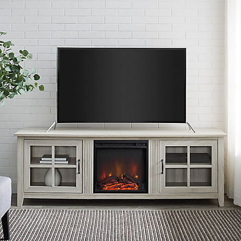 W. Trends 70" Fireplace TV Console for TVs up to 85"  - Birch
