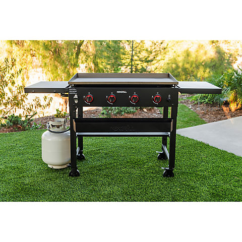 Nexgrill 36" 4-Burner Gas Griddle Top Grill with Grill Cover, Condiment Rack and Bottle Opener