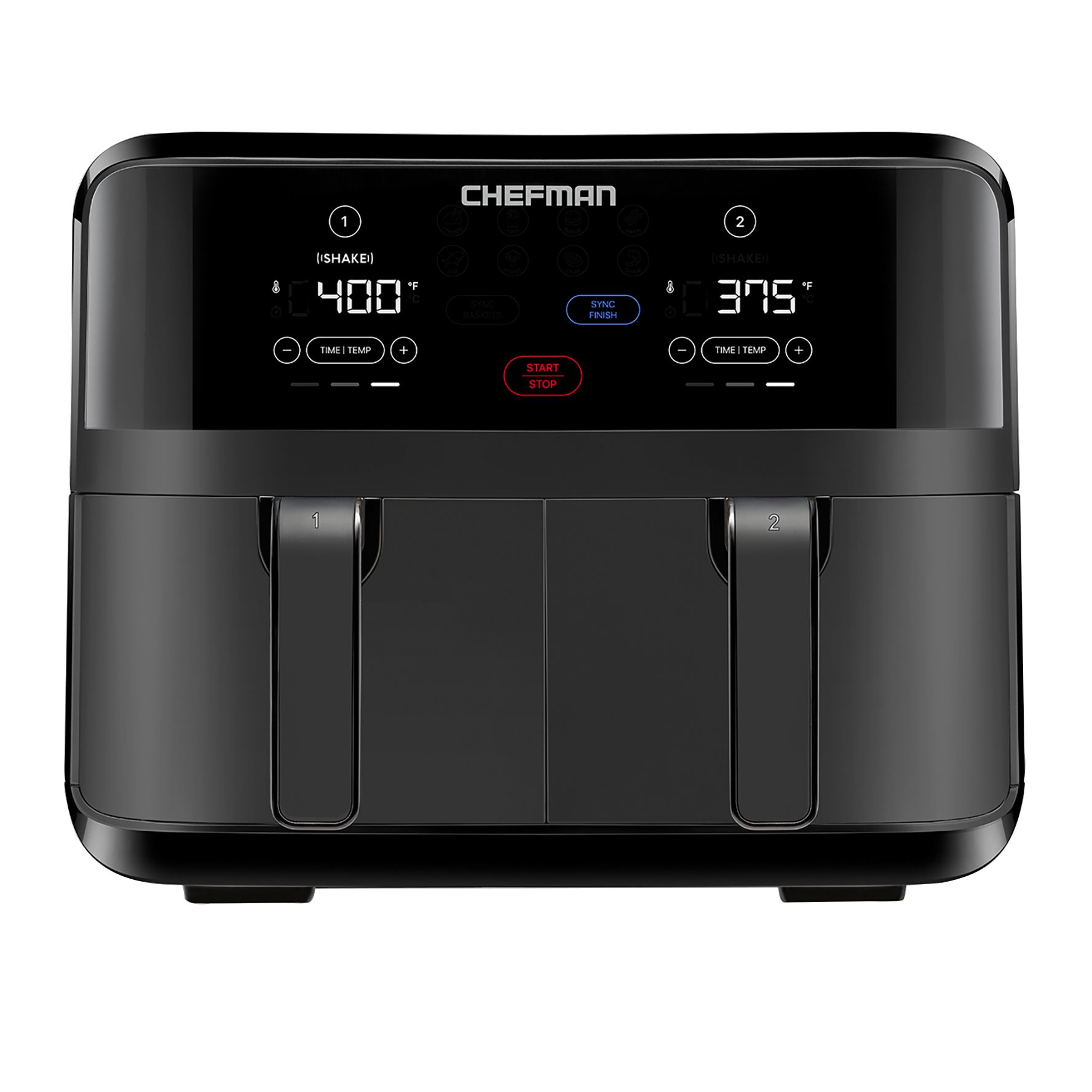 Best Buy: Chefman TurboFry 9 Qt. Digital Touch Dual Basket Air Fryer Matte  Black RJ38-SQPF-45TDB