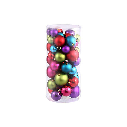 Northlight Shatterproof 2-Finish 4" Christmas Ball Ornaments, 50 ct. - Red and Purple