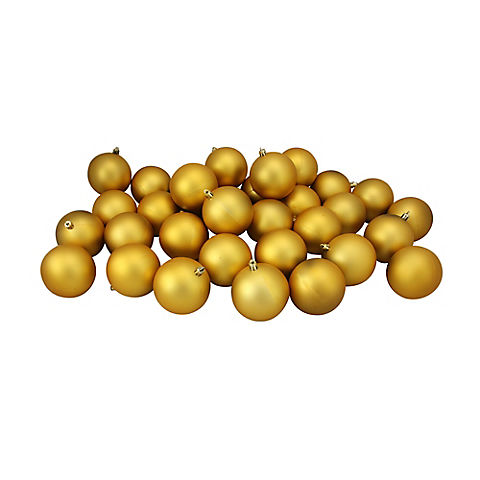 Northlight Shatterproof 3.25" Christmas Ball Ornaments, 32 ct. - Matte Vegas Gold