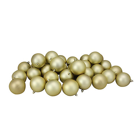 Northlight Shatterproof 3.25" Christmas Ball Ornaments, 32 ct. - Matte Champagne Gold