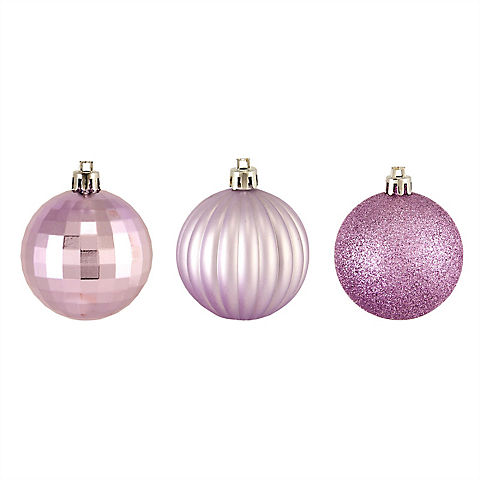 Northlight Shatterproof 3-Finish Christmas Ball Ornaments 2.5", 100 ct. - Purple
