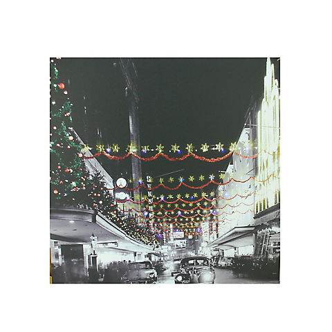 Northlight Christmas on Main Street in Pittsburgh Canvas Wall Art - LED Lighted