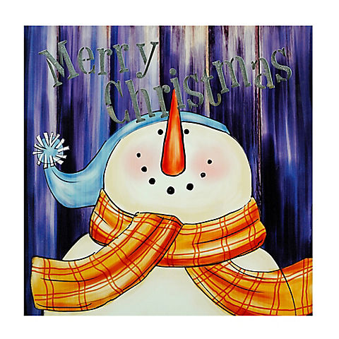 Northlight "Merry Christmas" Snowman Christmas Canvas Wall Art - LED Lighted