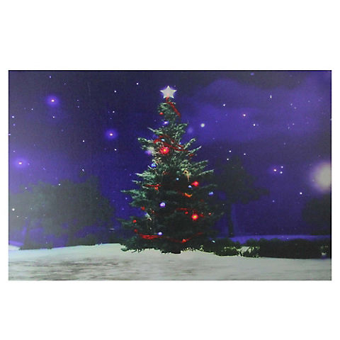 Northlight Fiber-Optic and Color-Changing Christmas Tree Canvas Wall Art - LED Lighted