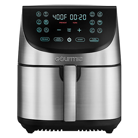 Gourmia 8 Qt. Stainless Steel Digital Air Fryer - Stainless Steel and Black