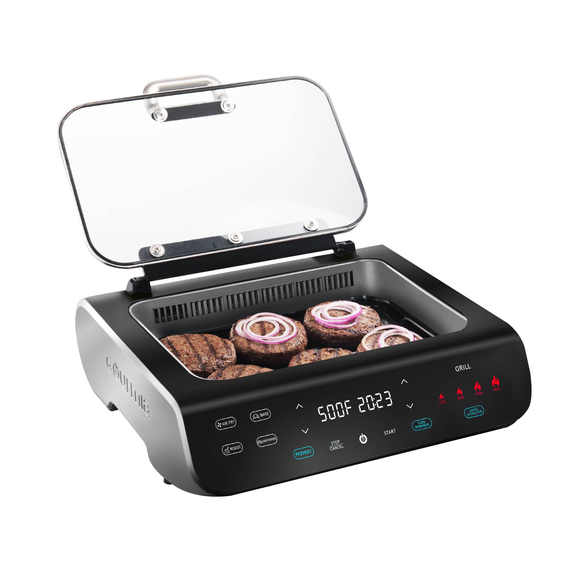 Gourmia FoodStation Indoor Smokeless Grill with Guided Cooking