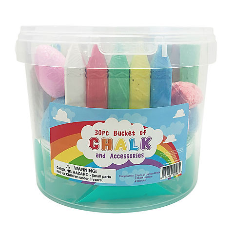 30-Pc. Bucket of Chalk and Accessories