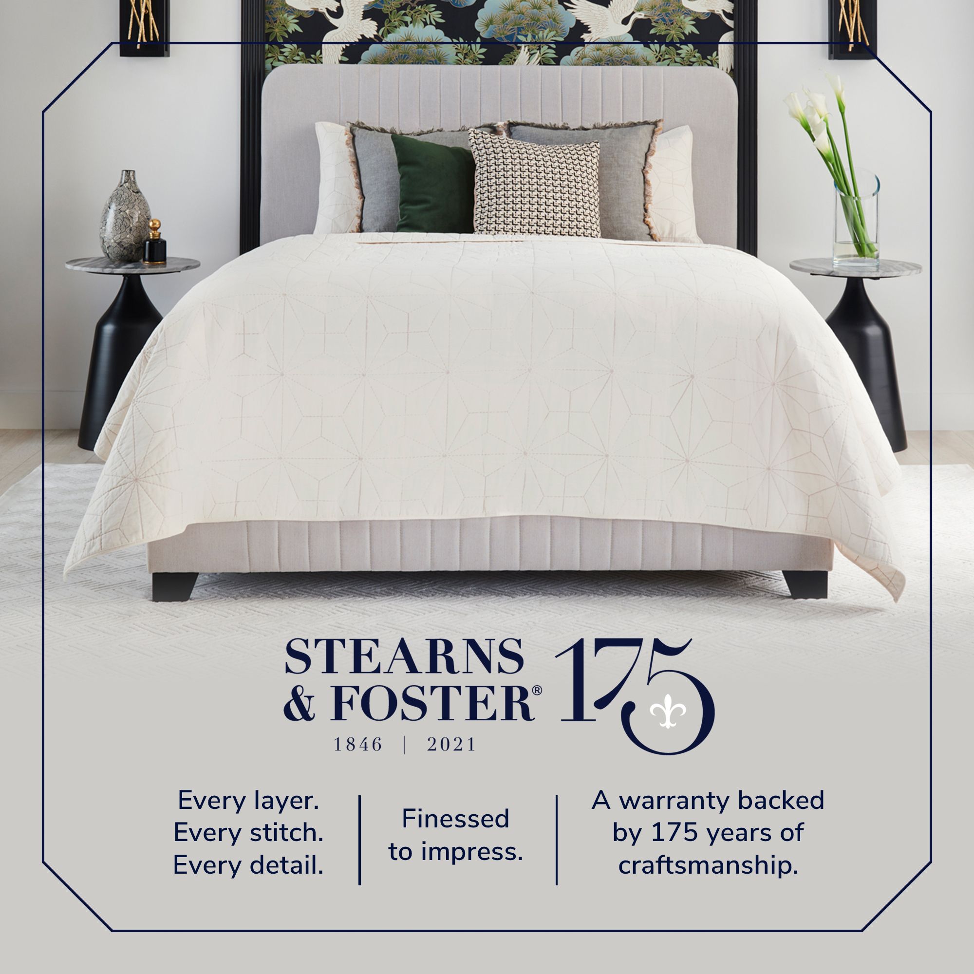 Stearns and Foster Lux Estate Hybrid 15 inch Luxury Cushion Firm Queen Size Mattress