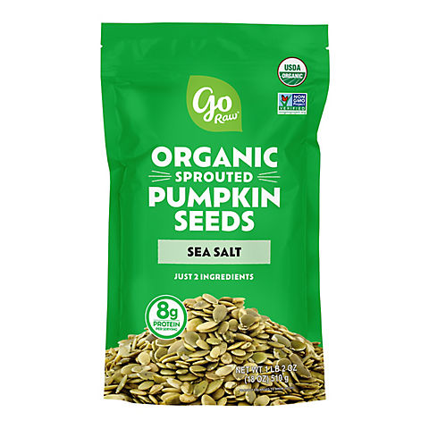 Go Raw Organic Sprouted Pumpkin Seeds with Sea Salt, 18 oz.