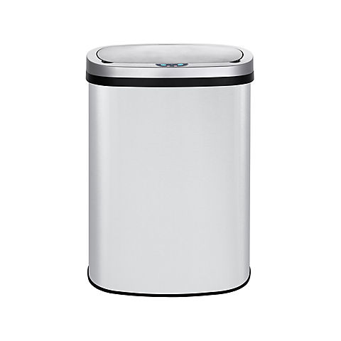Innovaze Oval Kitchen Motion Sensor Trash Can, 13.2 gal  - Stainless Steel Silver