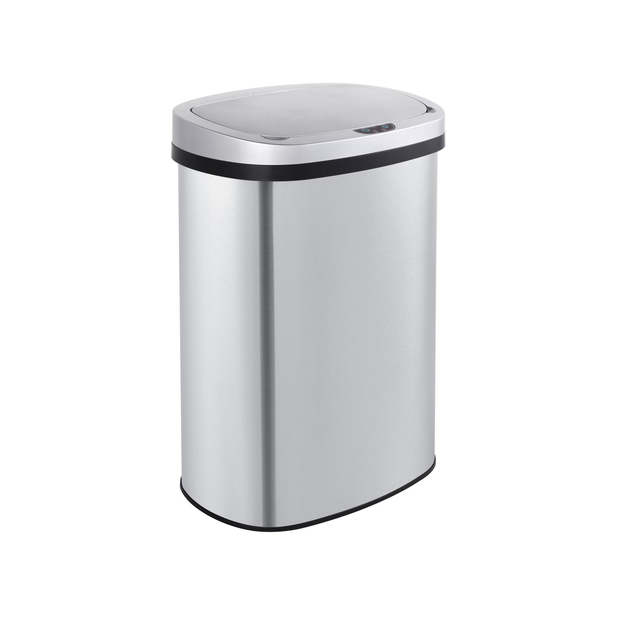 Genuine Joe 30-Gallons Silver Steel Commercial Touchless Kitchen Trash Can  with Lid Indoor in the Trash Cans department at