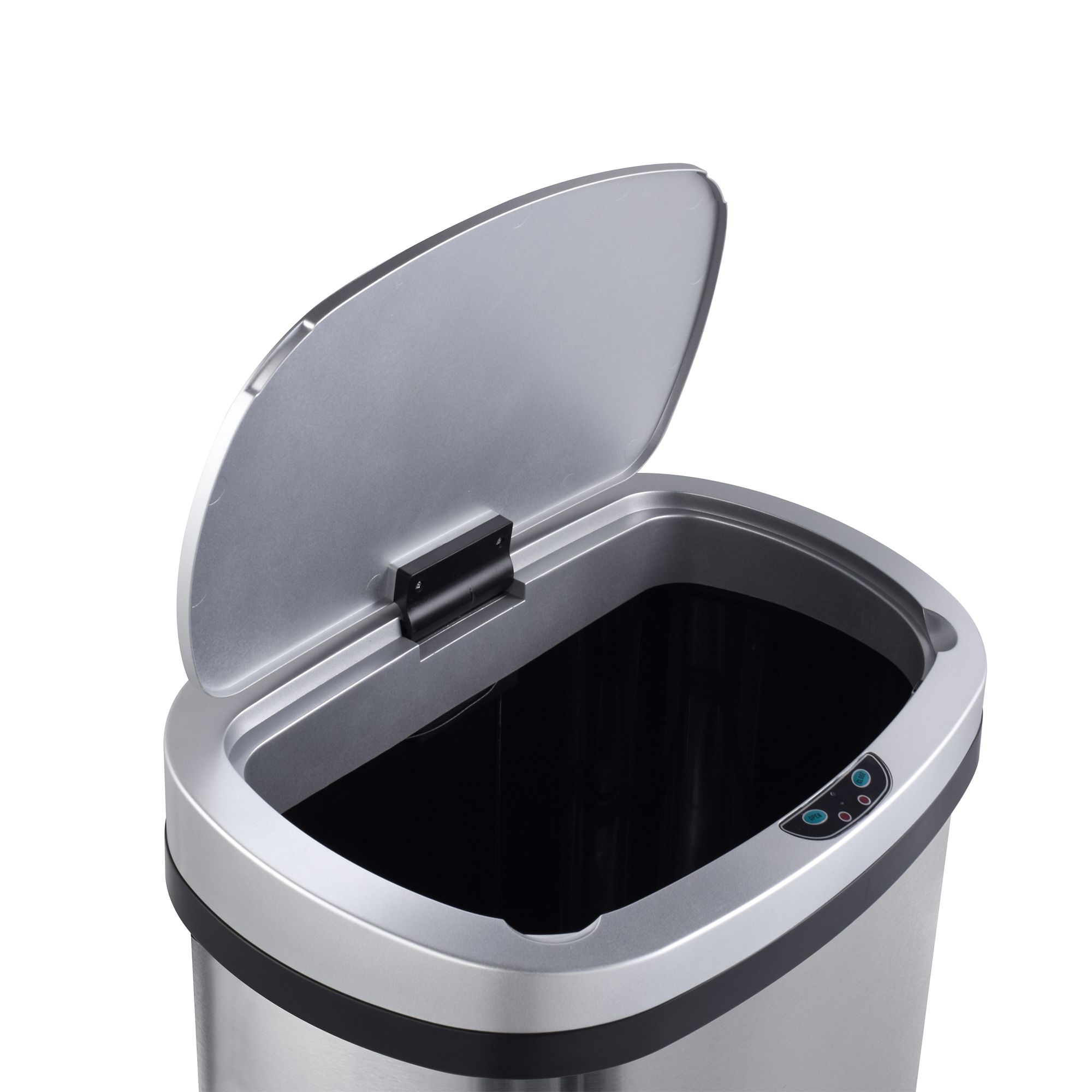 13 Gallon Stainless Steel Trash Can, Kitchen Garbage Can with Lid