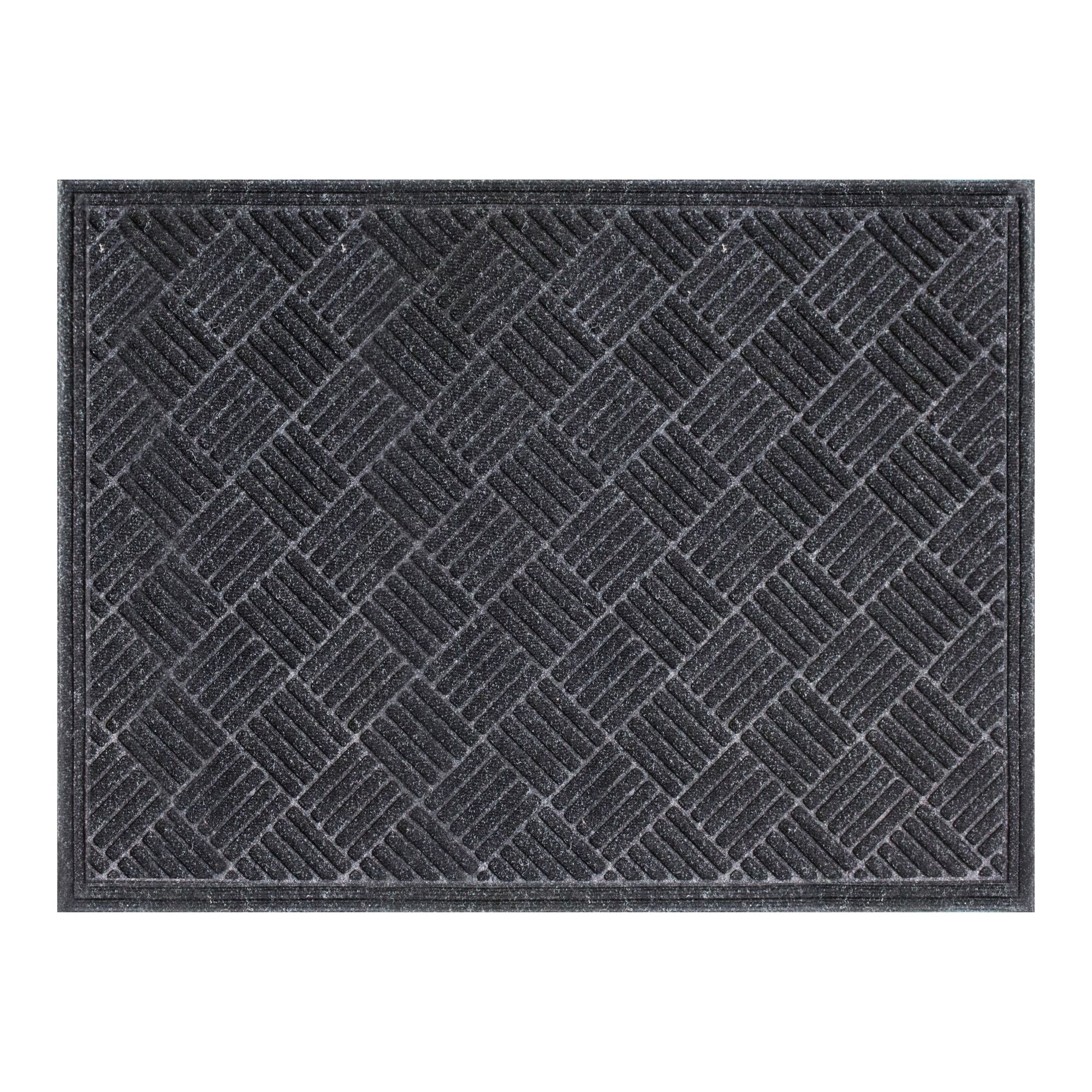 Skid-Resistant Heavy-Duty Door Mat - Charcoal Black - 3' x 4