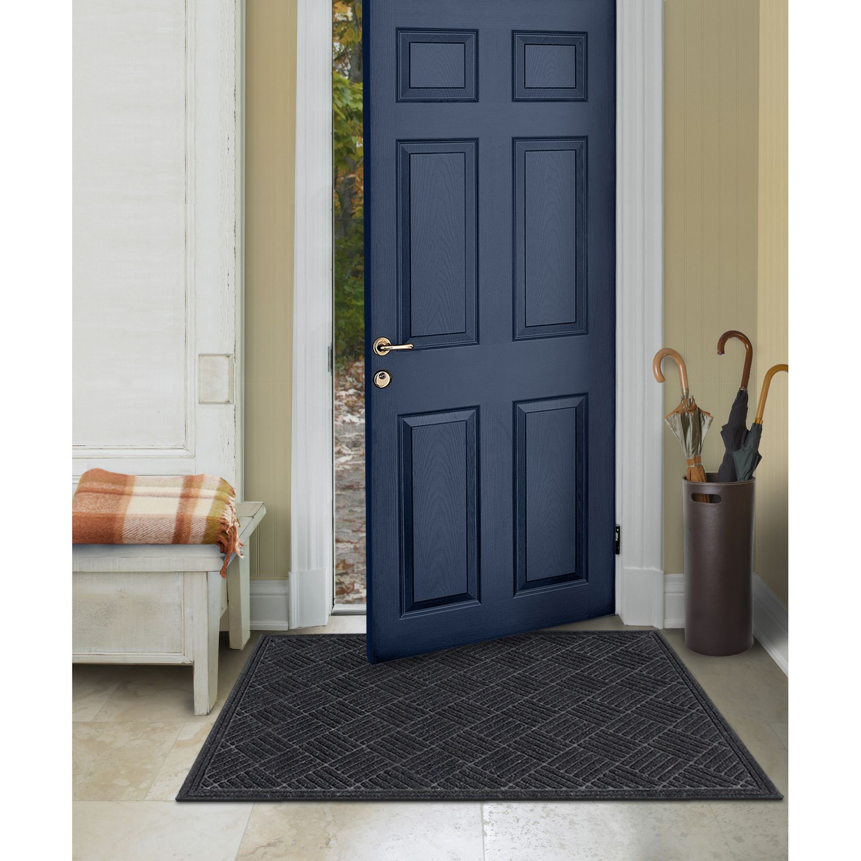 Member's Mark Antimicrobial 3x5 Entrance Mat, Diamond Scraper (Charcoal)