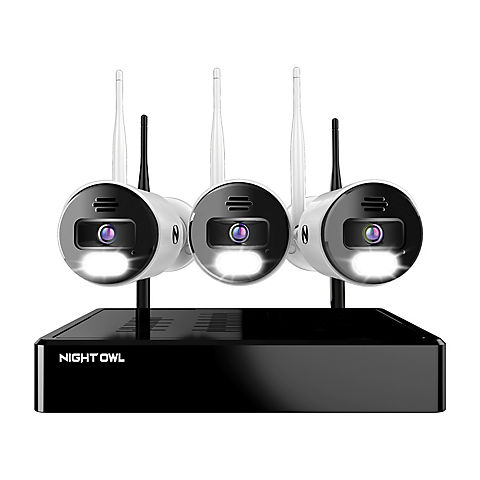 Night Owl 8-Channel 3-Camera 4K Wireless Security System with 1TB HDD NVR and 2-Way Audio
