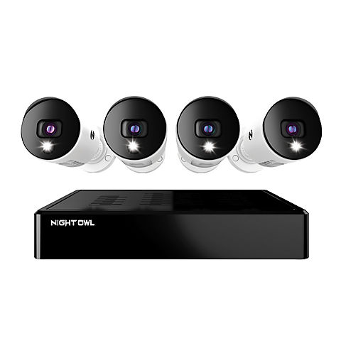 Night Owl 4-Channel 4-Camera 4K Security System with 1TB HDD DVR and Audio