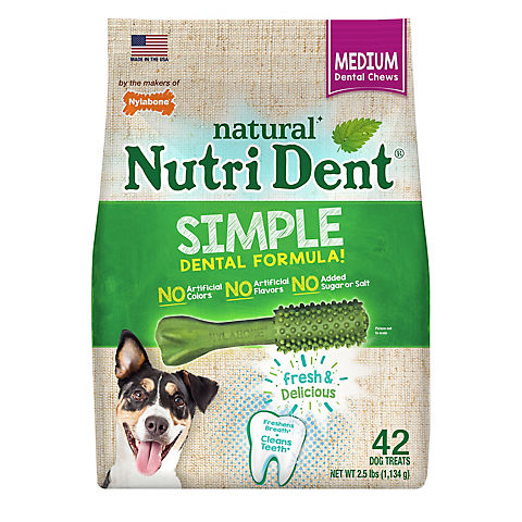 Nutri Dent Simple Medium Dental Chews, 42 ct.