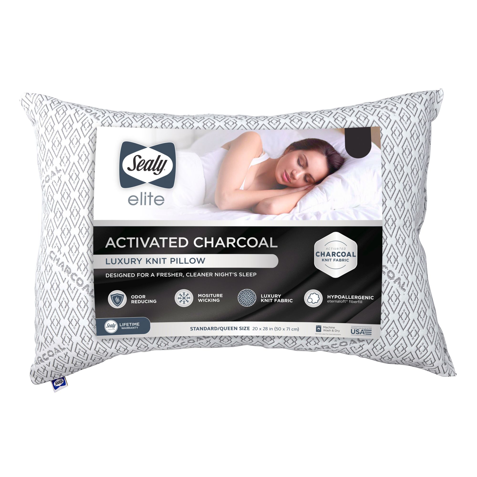 Sealy All Night Cooling Pillow, Standard/Queen - White