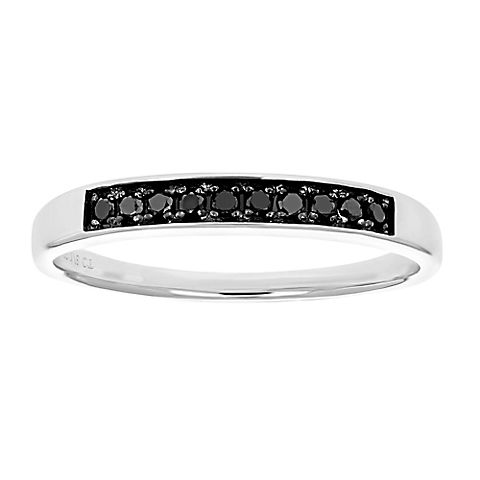 Amairah 0.125 ct. t.w. Black Diamond Ring Wedding Band in .925 Sterling Silver
