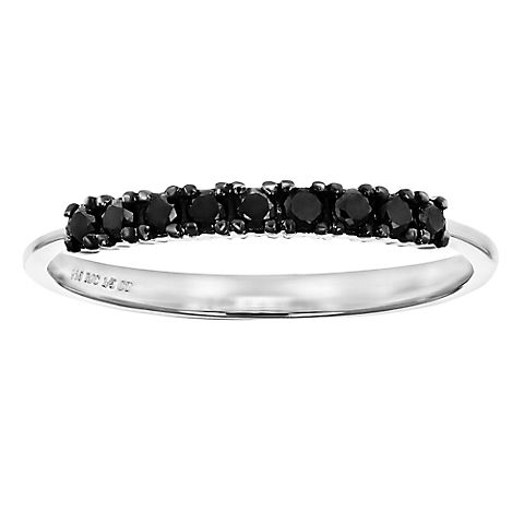 Amairah 0.20 ct. t.w. Black Diamond Ring Wedding Band in .925 Sterling Silver