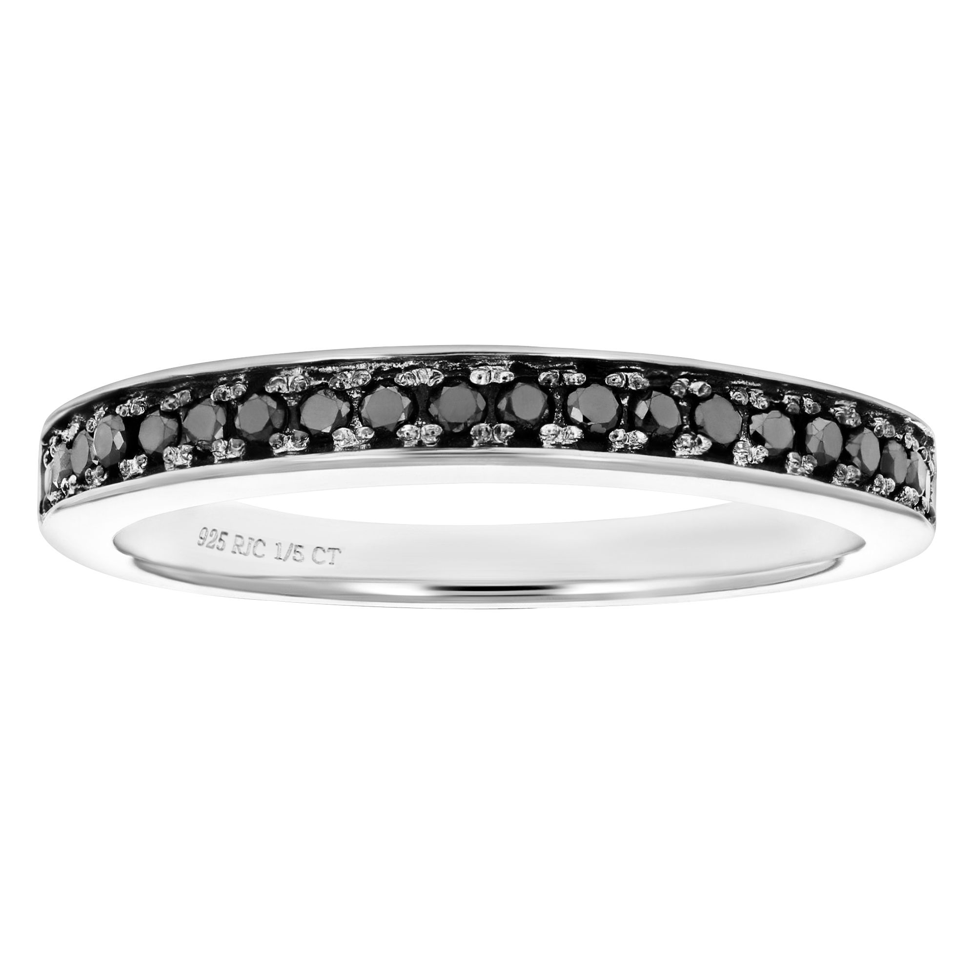 Amairah 0.20 ct. t.w. Black Diamond Ring Wedding Band in .925 Sterling Silver BJ s Wholesale Club