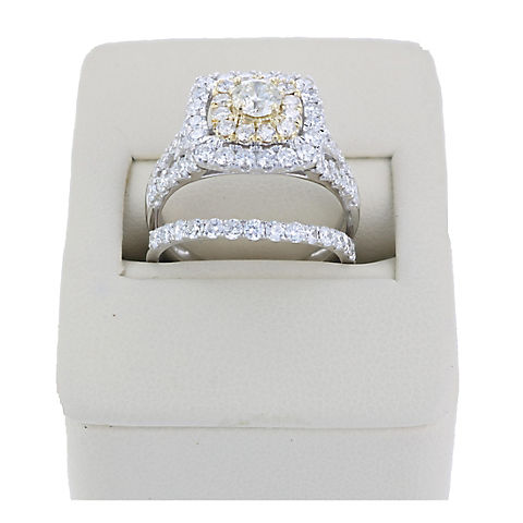 Amairah 2 ct. t.w. Diamond Wedding Engagement Ring Set in 14K Two Tone Gold