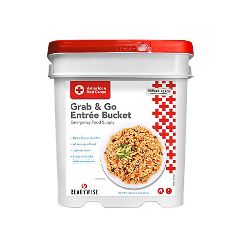 ReadyWise American Red Cross Grab & Go Entree Bucket Emergency Food Supply