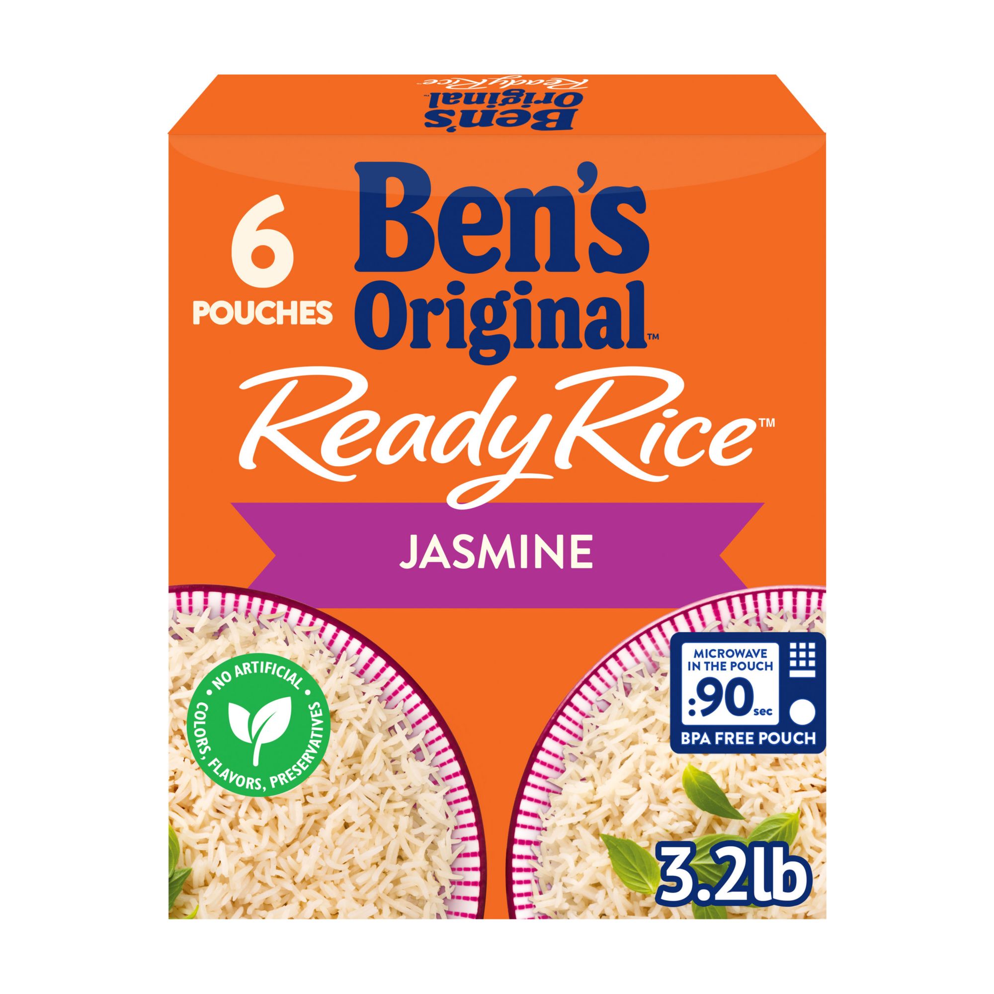 Ben's Original Jasmine Microwave Rice, Bulk Multipack 6 x 220g pouches