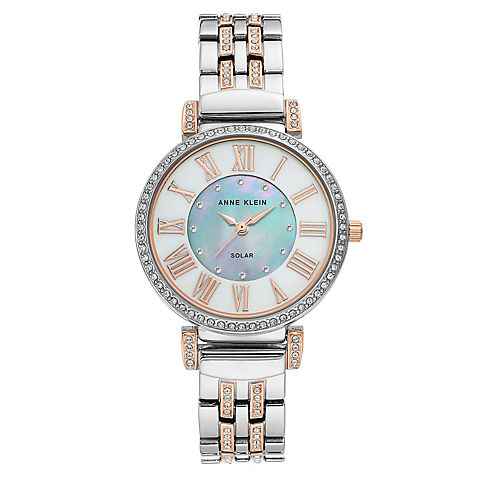 Anne Klein Considered Solar Powered Premium Crystal Accented Bracelet Watch