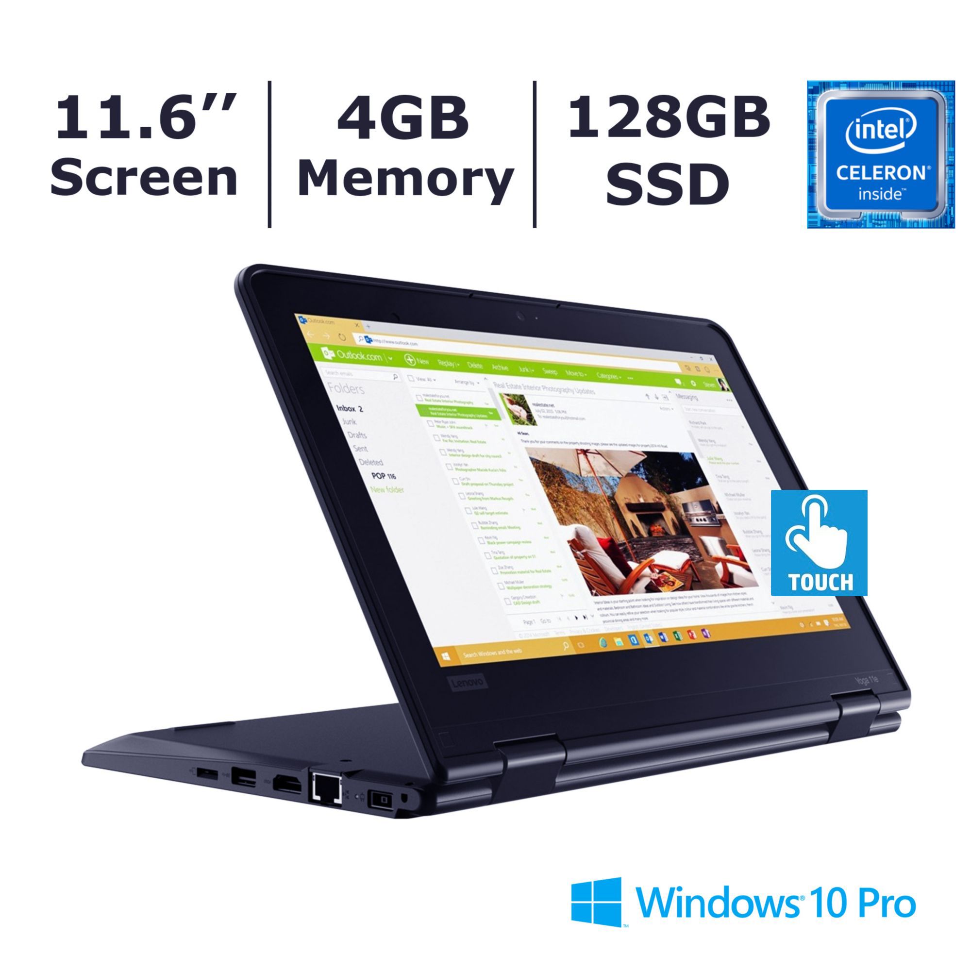 HP 15 Laptop, 15.6 HD Display, Intel Pentium N5030 Processor, 4GB RAM,  256GB SSD, RJ45, HDMI, Media Card Reader, Wi-Fi, Windows 11 Home, Black