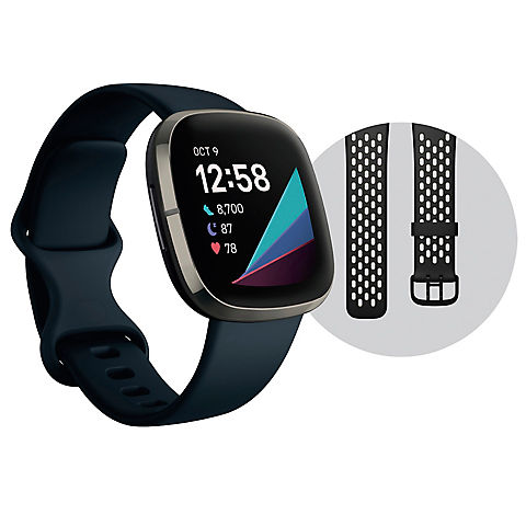 Fitbit Sense Advanced Smartwatch with Bonus Bands - Carbon